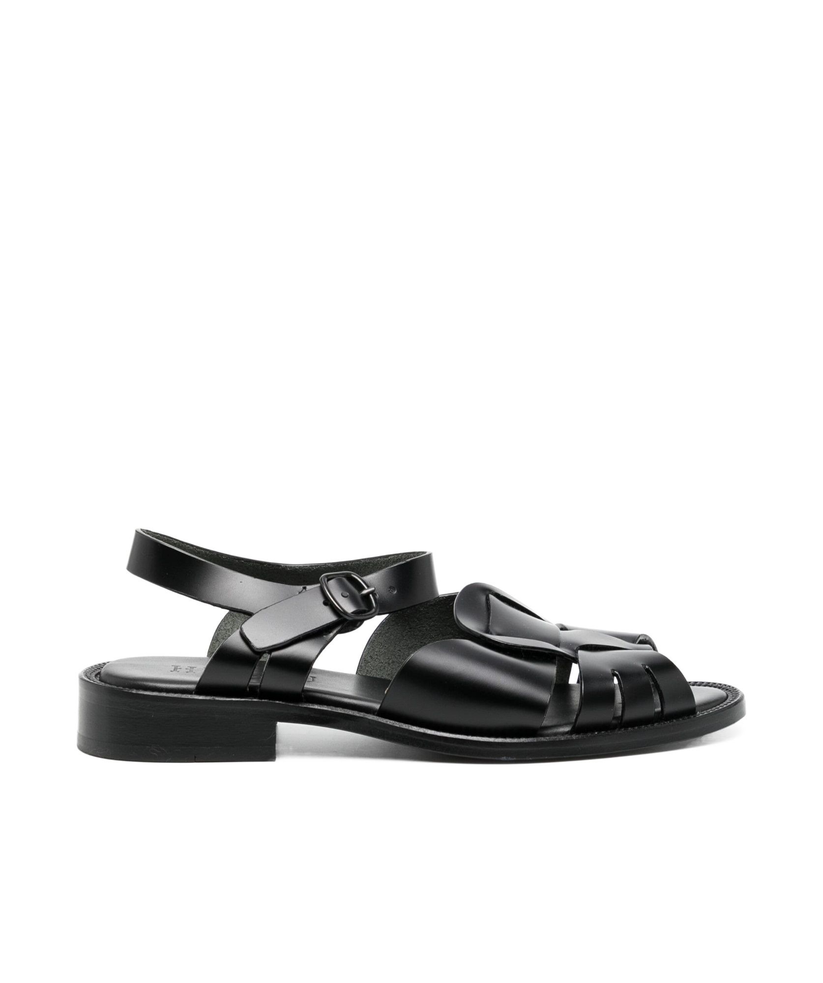 Hereu Ancora Cut-out Leather Sandals In Black