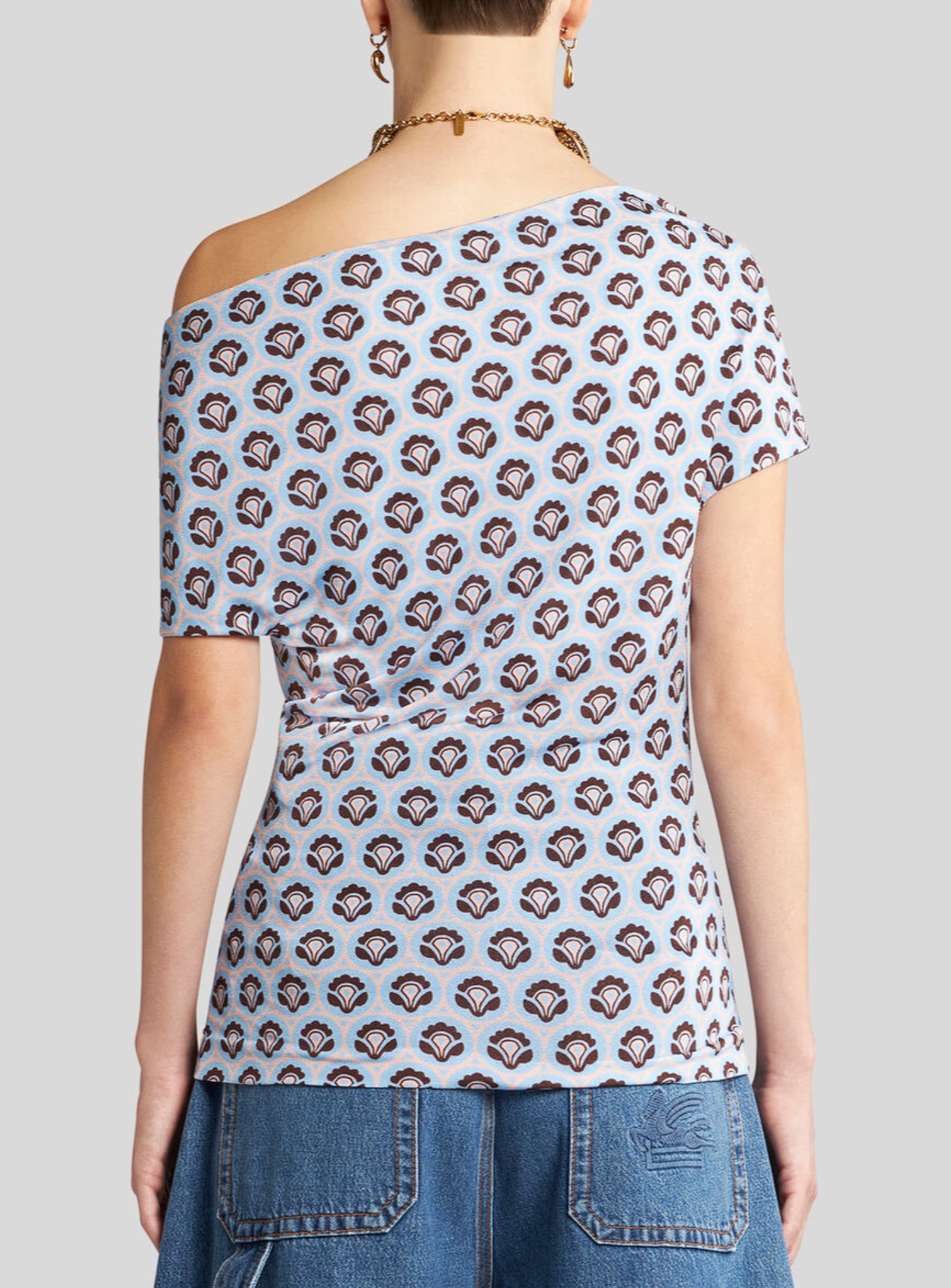 Etro Abstract-print Asymmetric Top In Multicolor