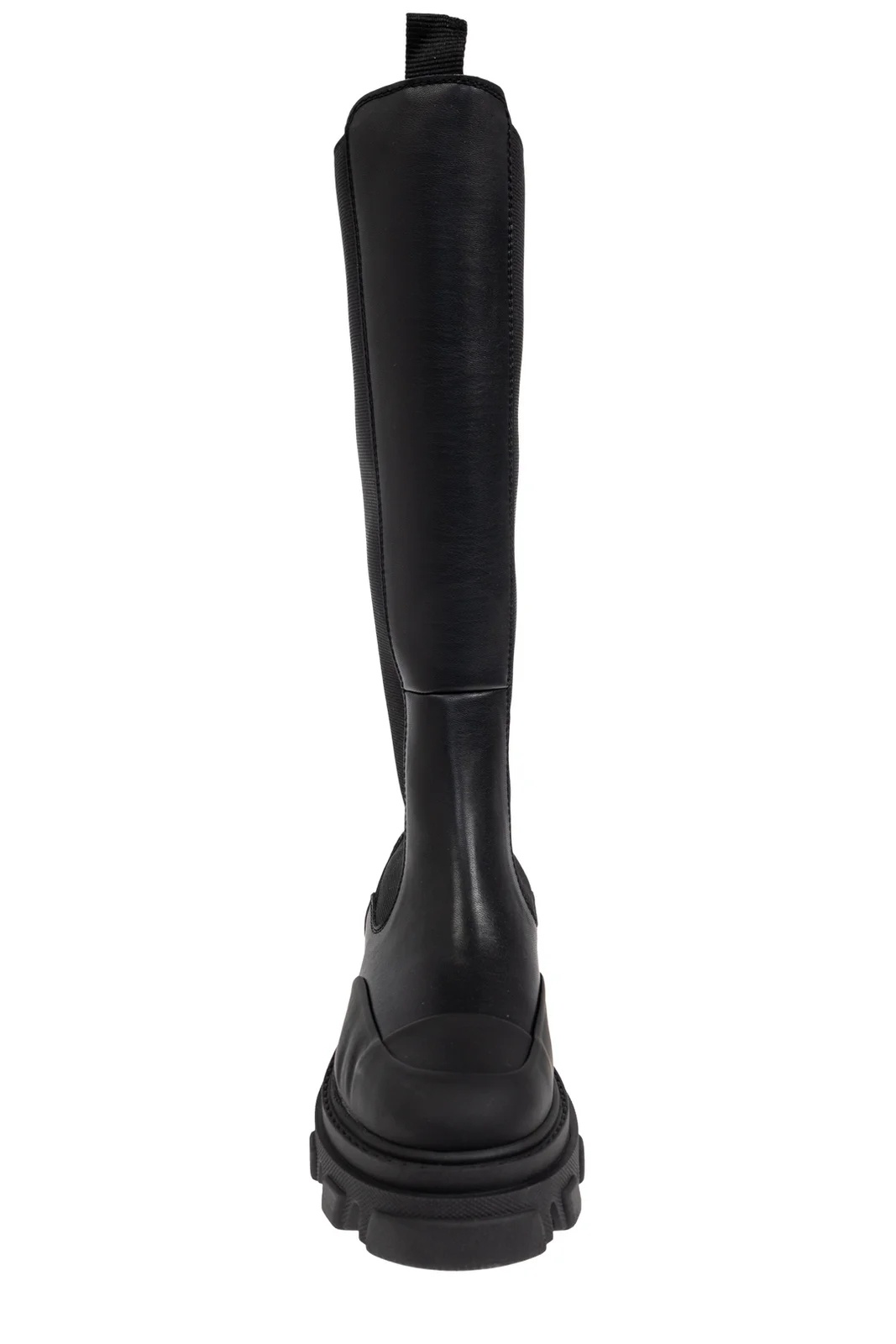 Ganni Black Knee-high Chelsea Boots - Size 41 Calf Leather In Black