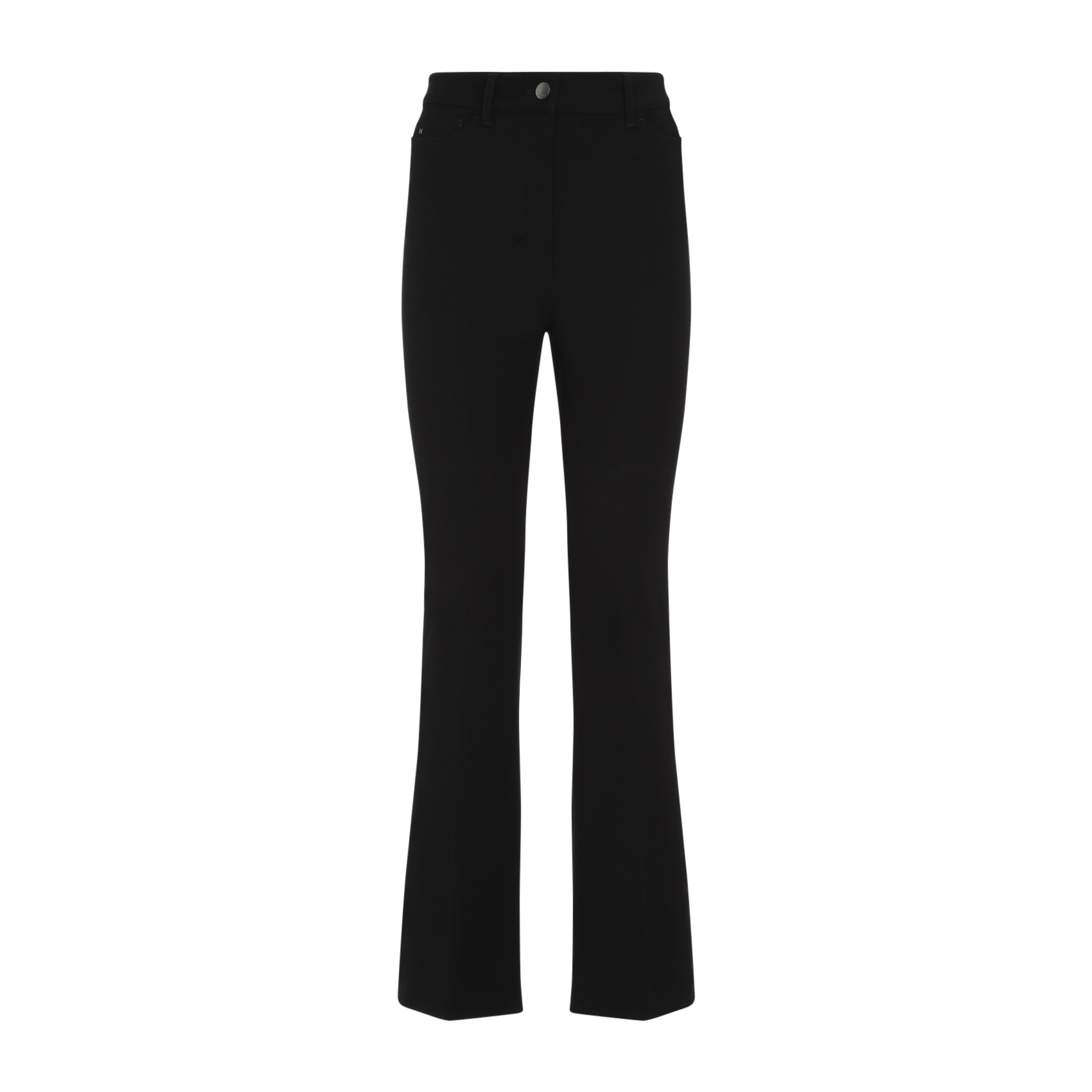 Max Mara Flared Trousers With Cotton Blend And Silhouette In Black