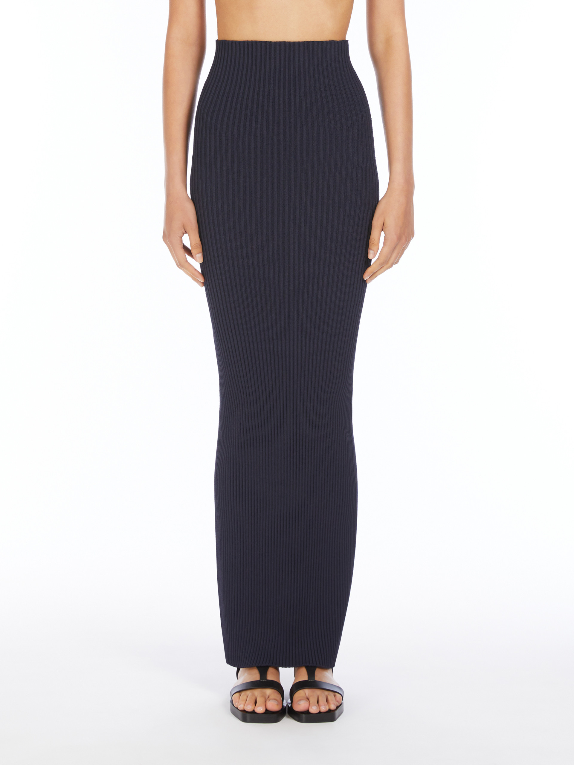 Max Mara Ribbed Skirt In Black
