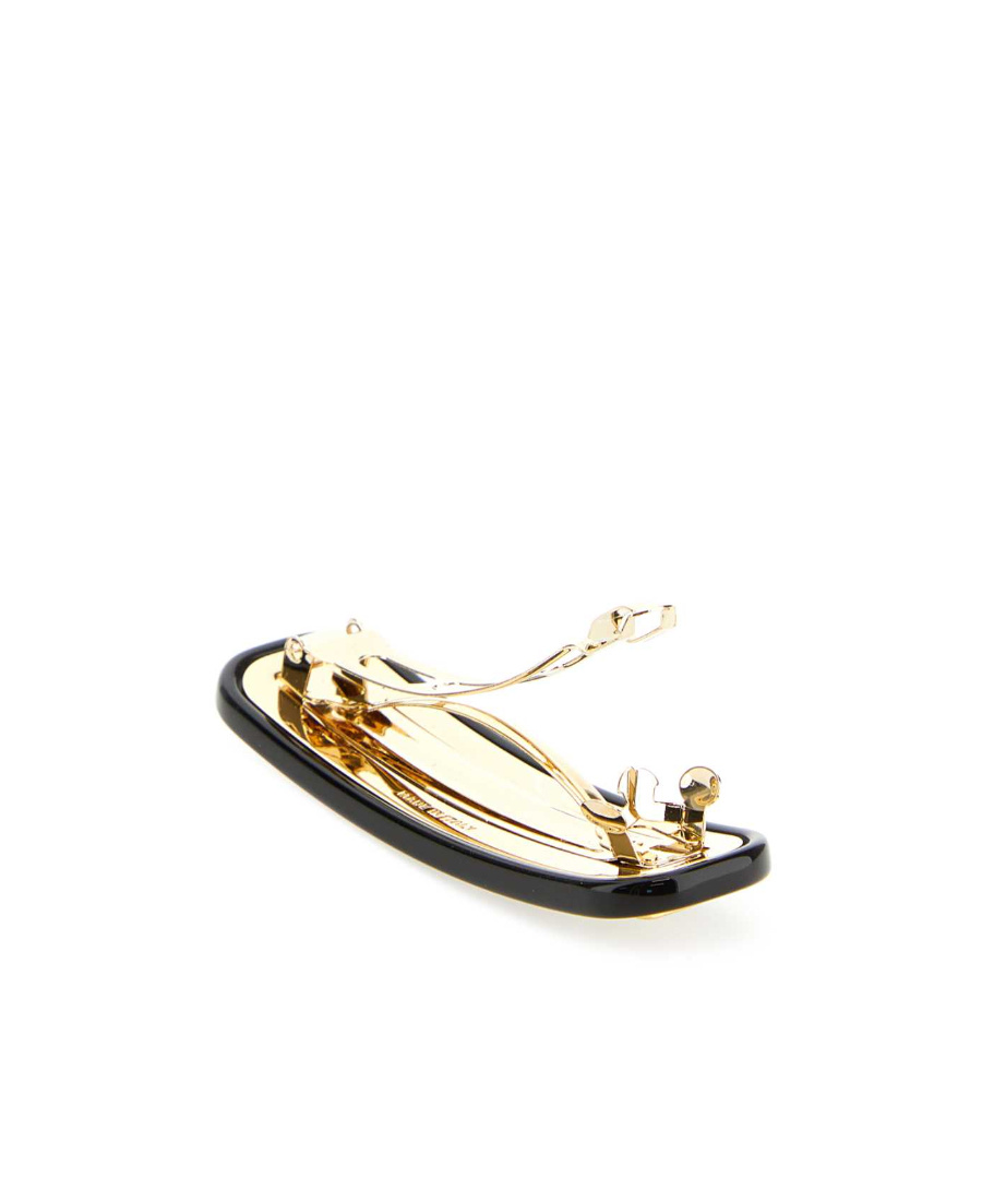 Miu Miu Logo-plaque Hair Slide In Black