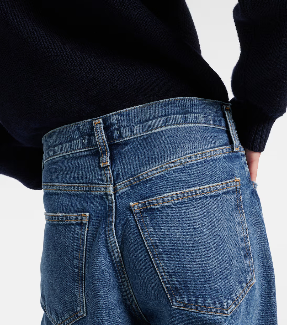 Agolde Low-rise Wide-leg Denim Trousers In Blue