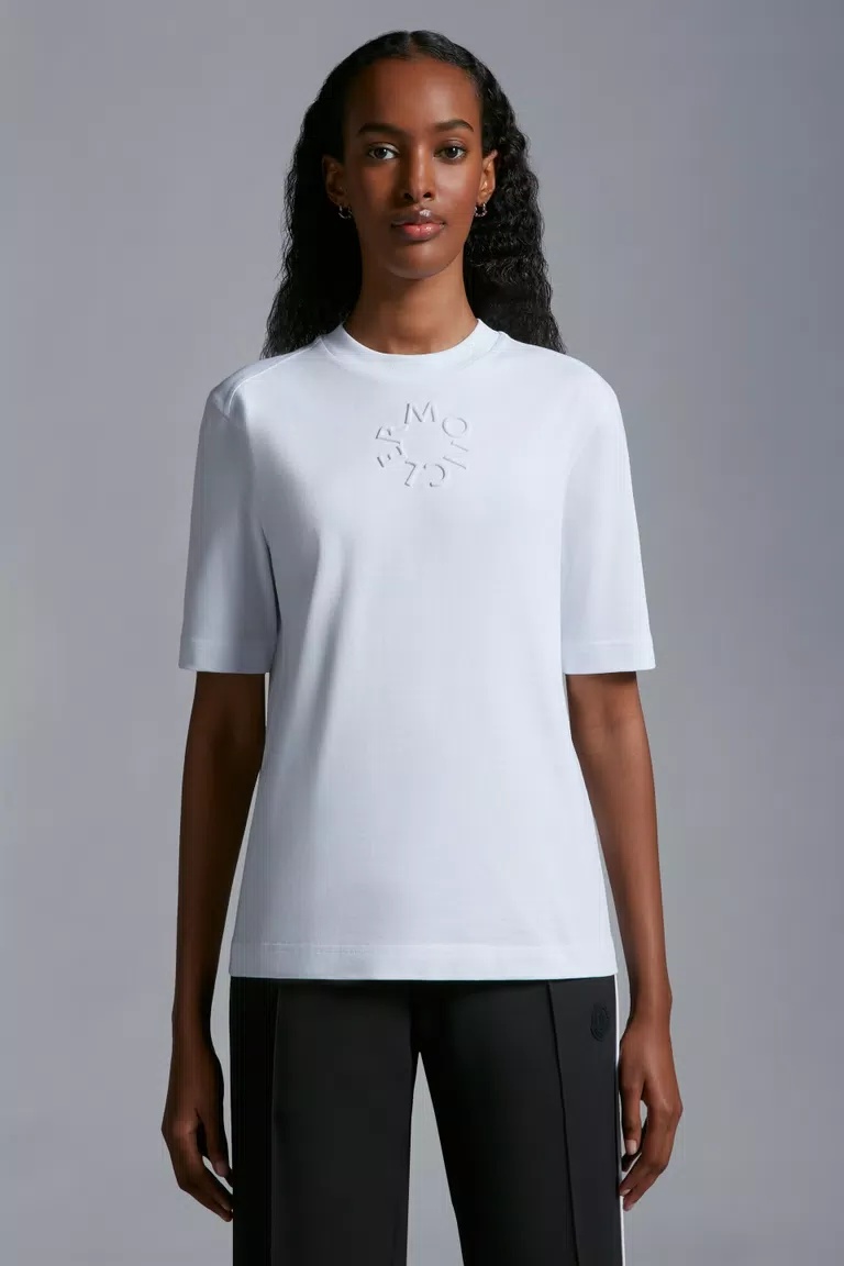 Moncler Logo-embossed Cotton T-shirt In White