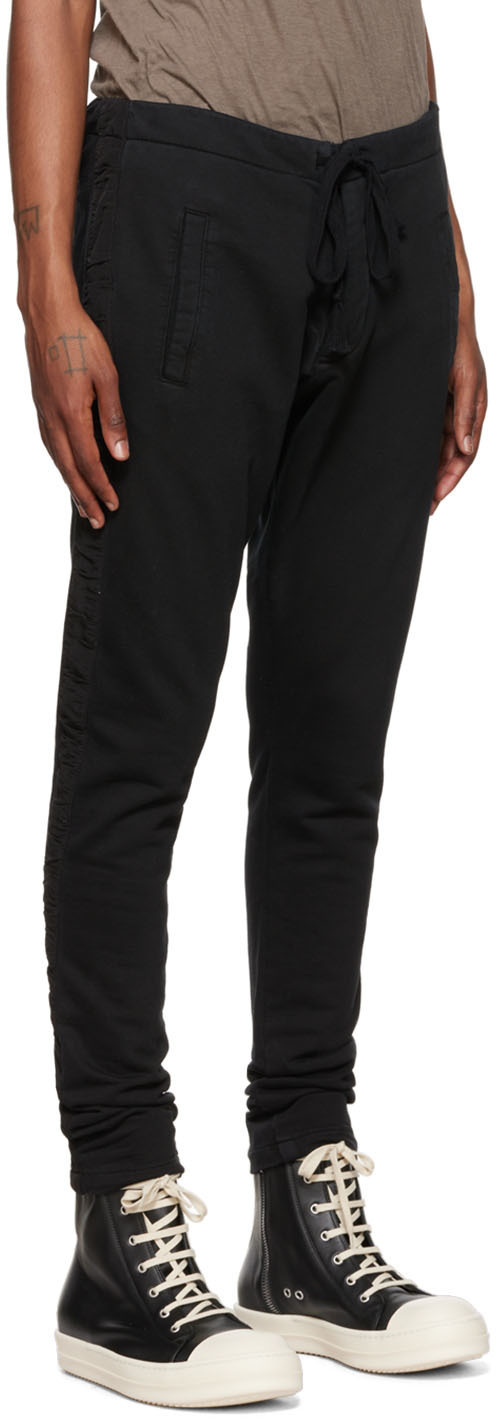 Greg Lauren Lace Up Sweatpants In Black