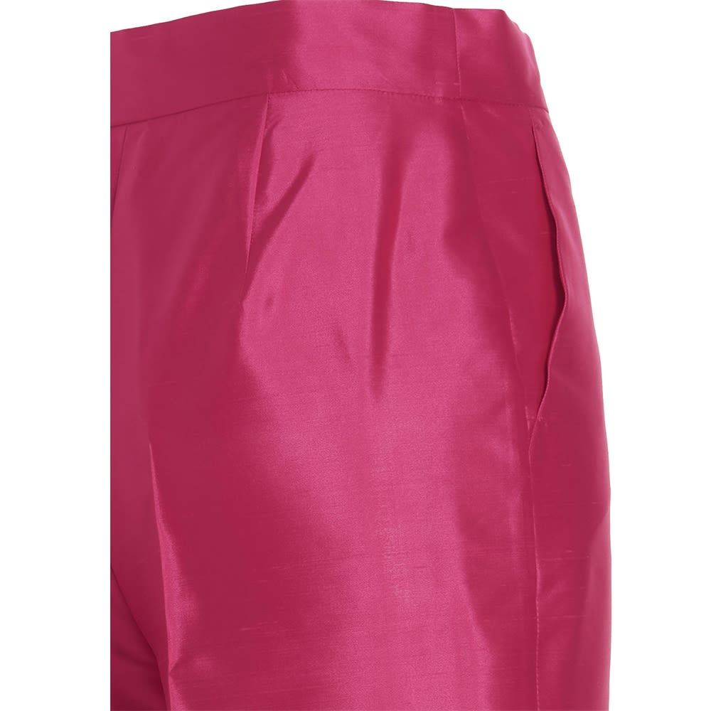 Max Mara Silk Nine-cent Pants In Red