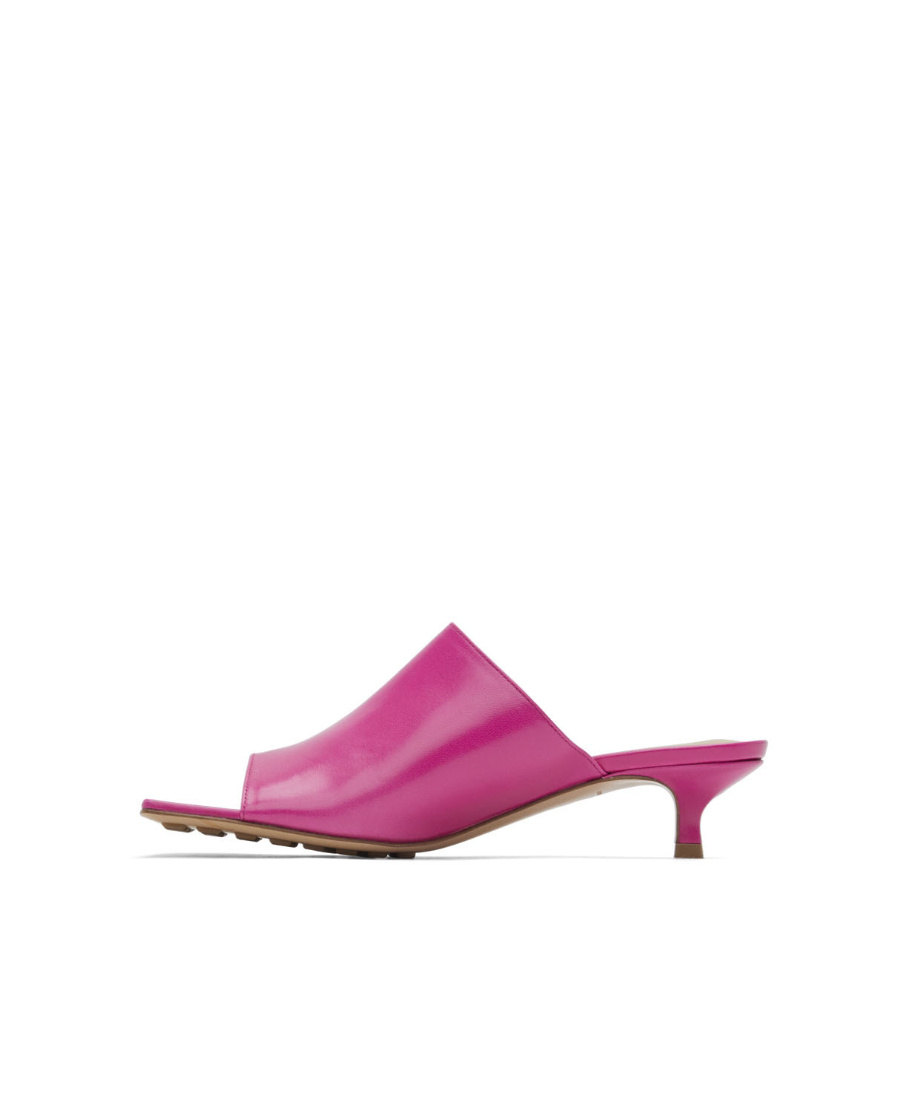 Bottega Veneta Leather 35mm Kitten Heel Stretch Mules In Pink