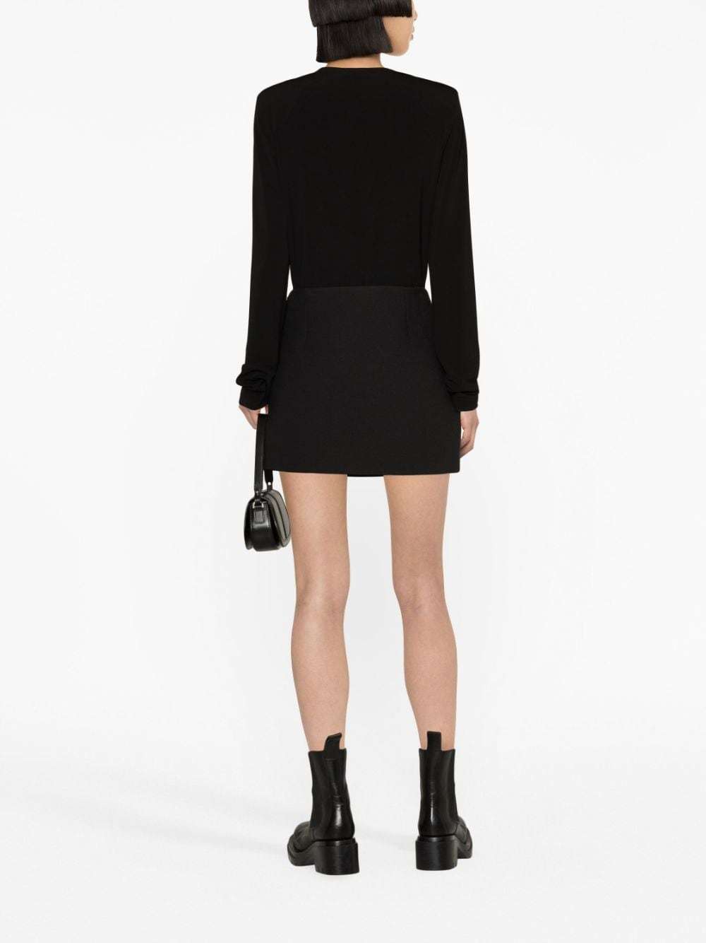 Versace Low-rise Buttoned Skirt In Black