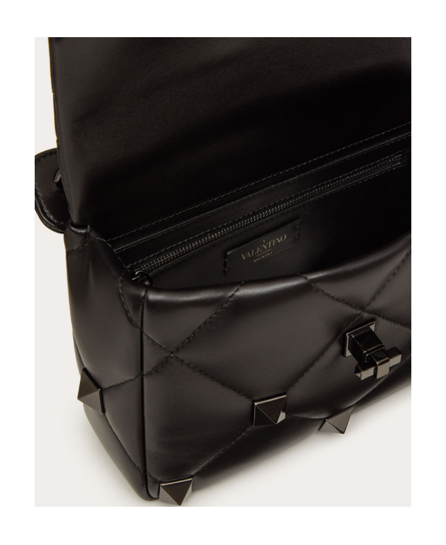 Valentino Rockstud-embellishment Diamond-quilt Tote Bag In Black