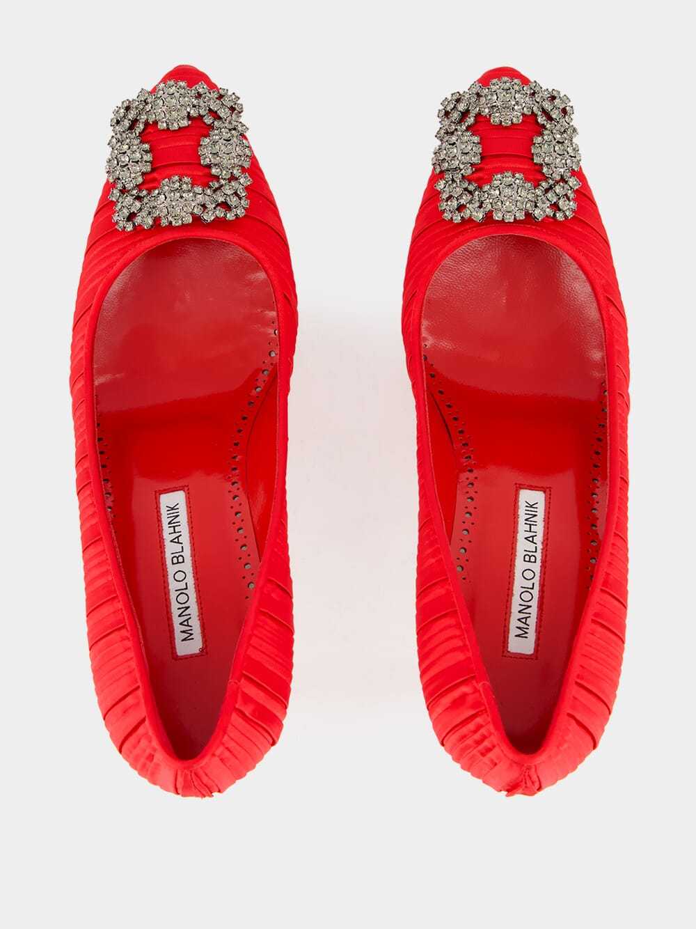 Manolo Blahnik Round Toe High Heels In Red