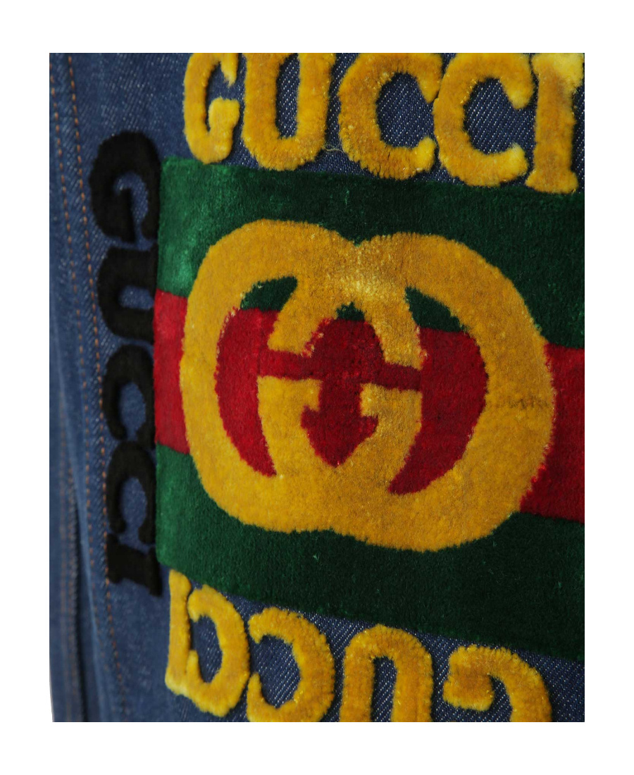 Gucci Children's Denim Jacket With  Logo In Blue