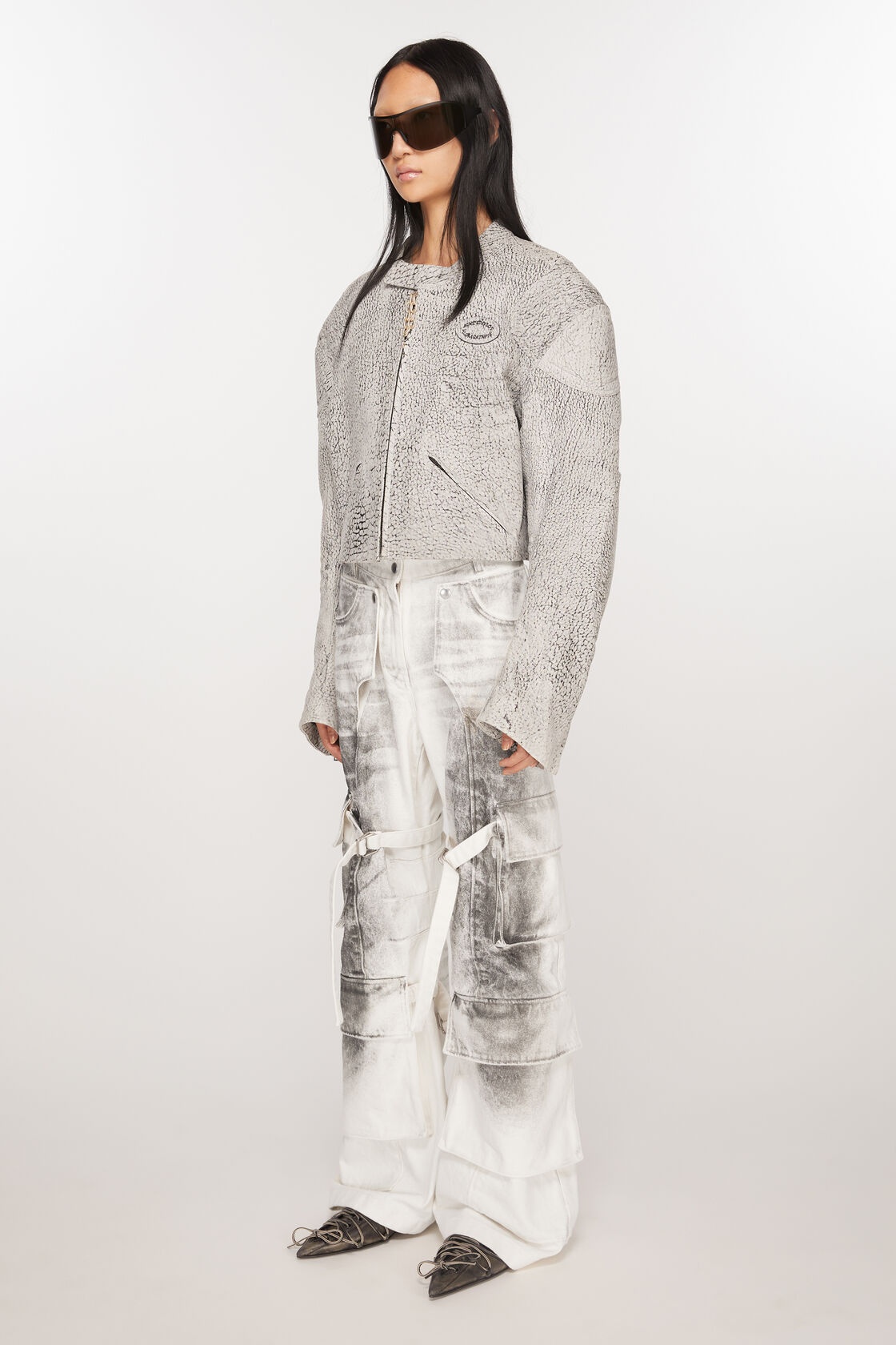 Acne Studios Loose-fit Jeans In White/black