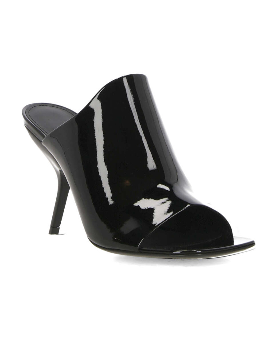 Ferragamo Era Peep Toe Slide Sandal In Black