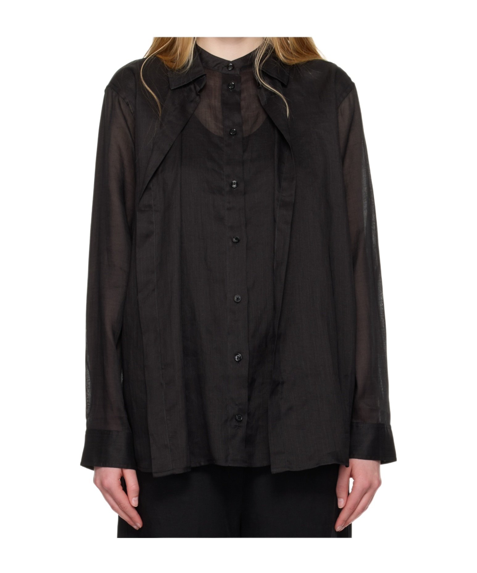 Totême Long Sleeve Shirt In Black