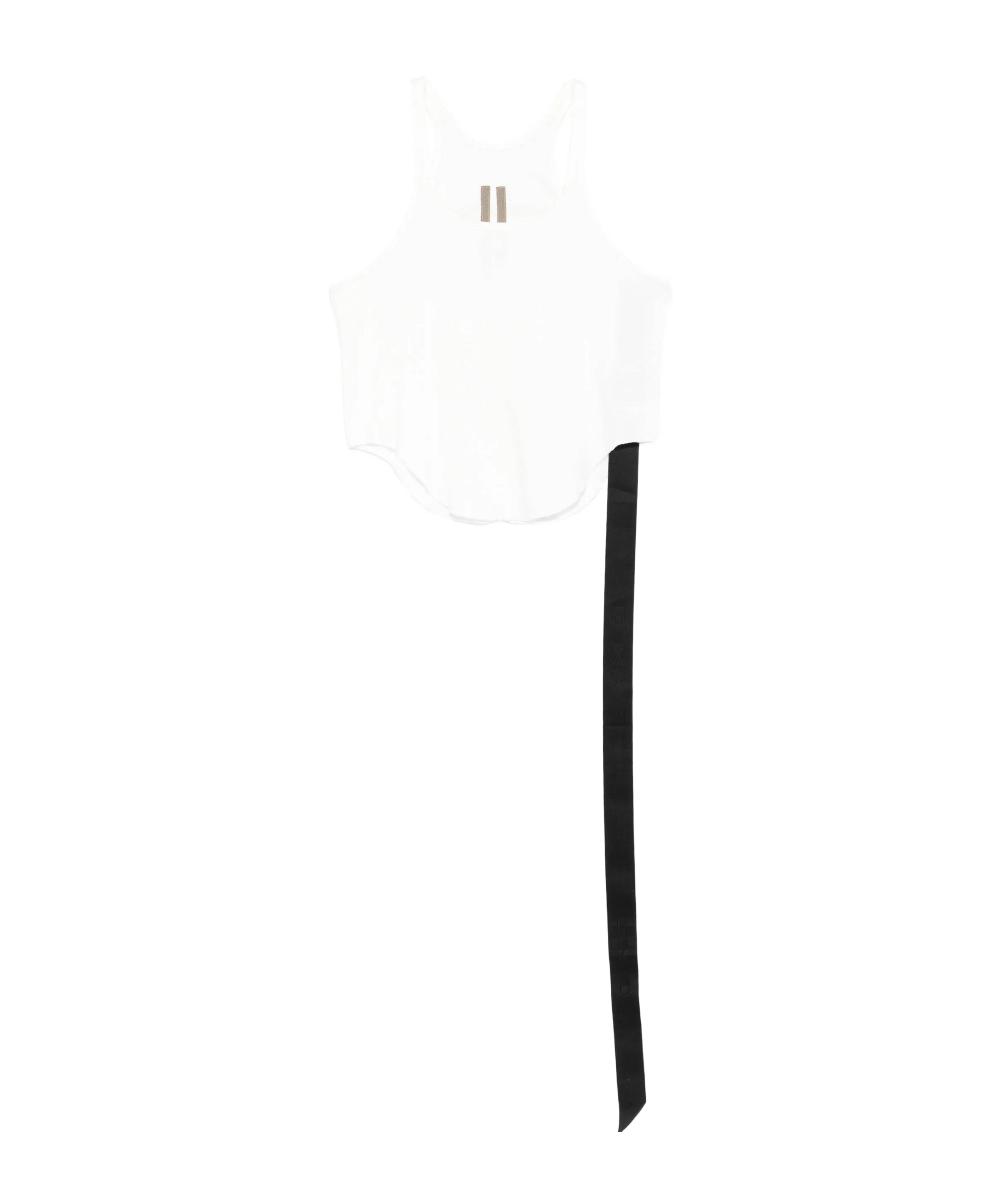 Rick Owens Drkshdw Cropped Tank Top Featuring Asymmetric Hem In White