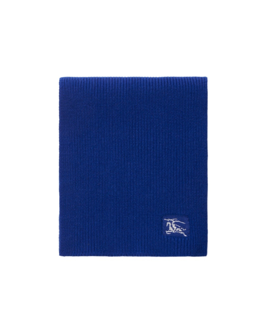 Burberry Ekd-embroidered Cashmere Scarf In Blue