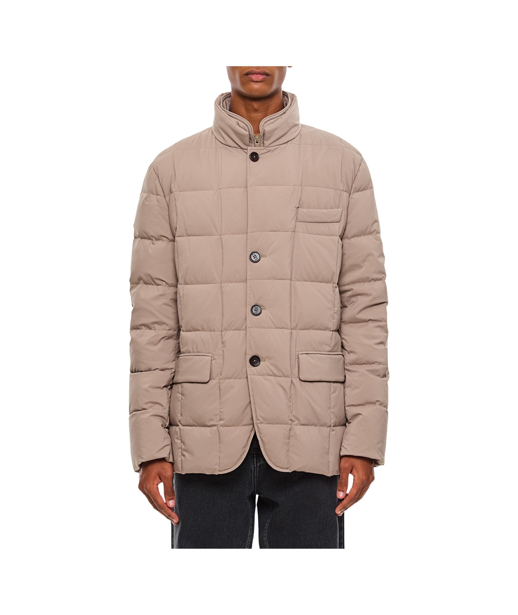 Fay Long-sleeved Down Jacket In Nude