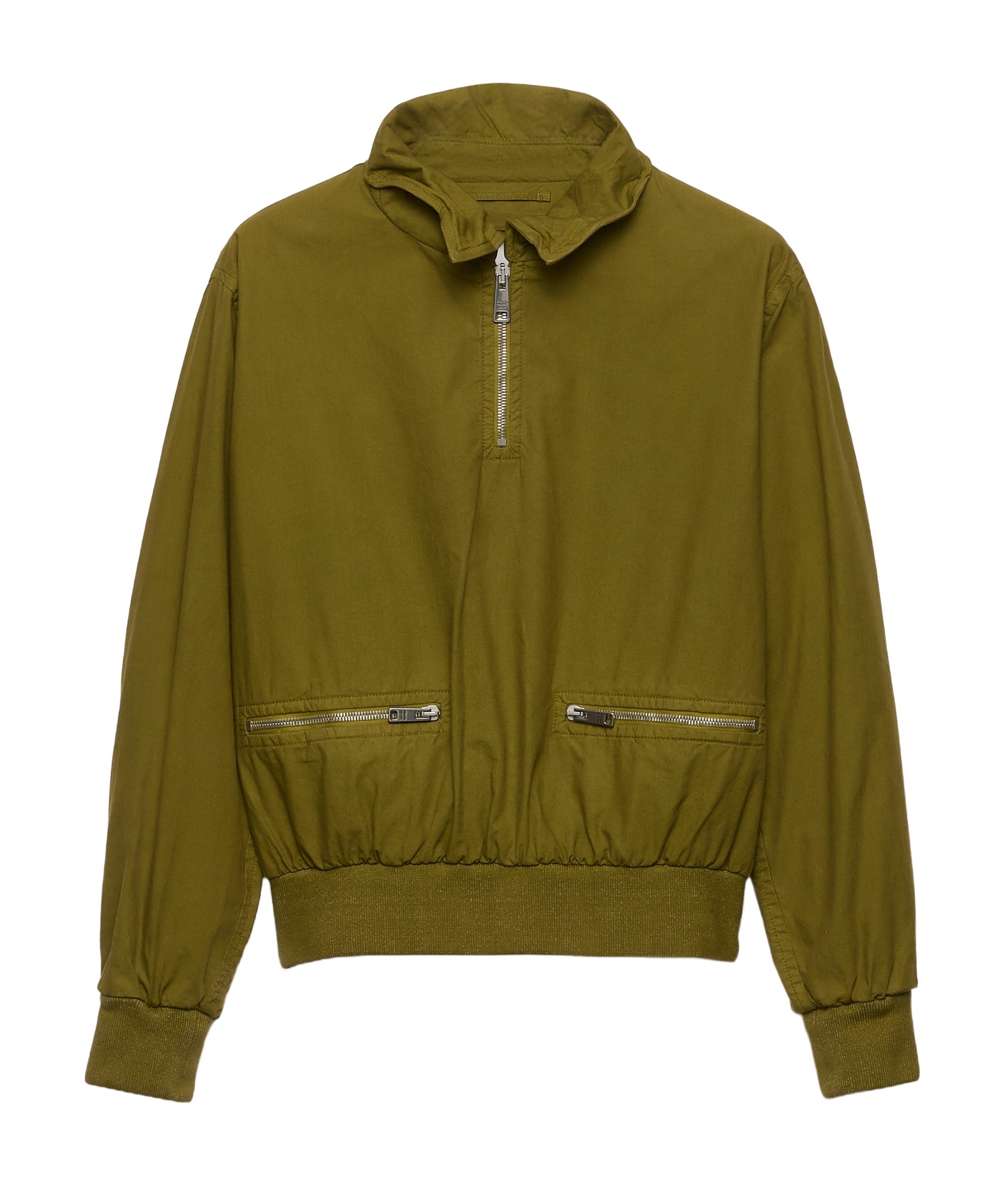 Prada Womens Green Logo-embellished Pull-on Cotton Jacket In Green