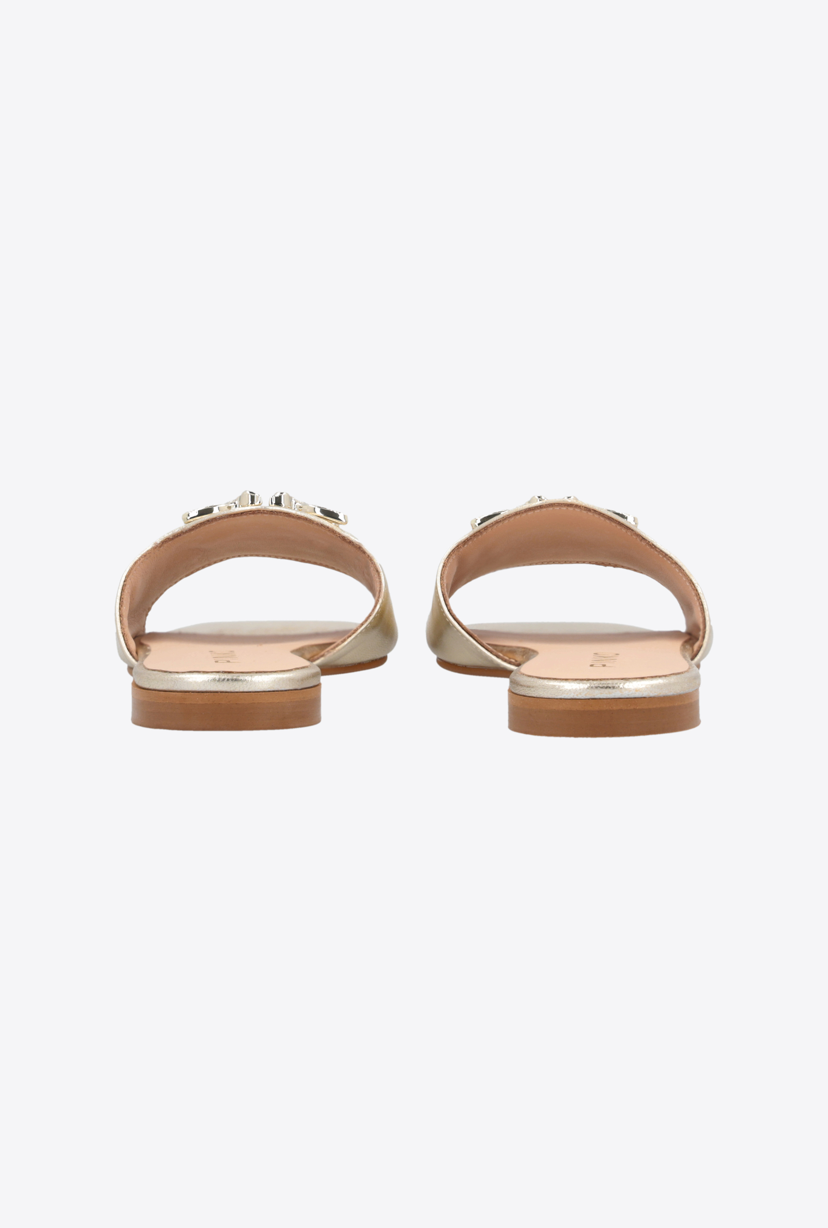 Pinko Love Birds-plaque Slides In Metallic