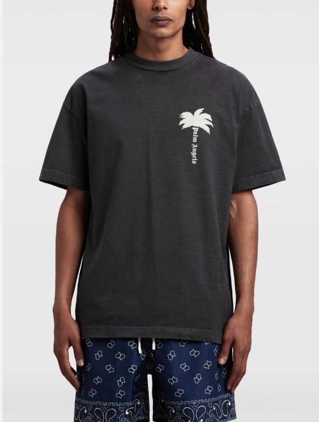 PALM ANGELS PALM ANGELS PALM TREE PRINTED CREWNECK T-SHIRT