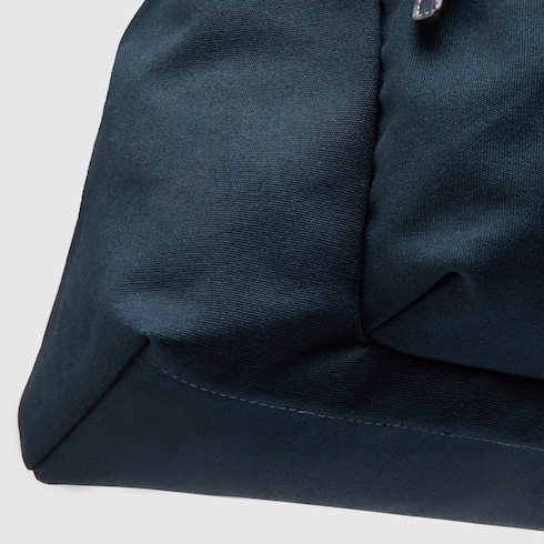 Gucci Medium Printed Canvas Backpack In Dark Blue