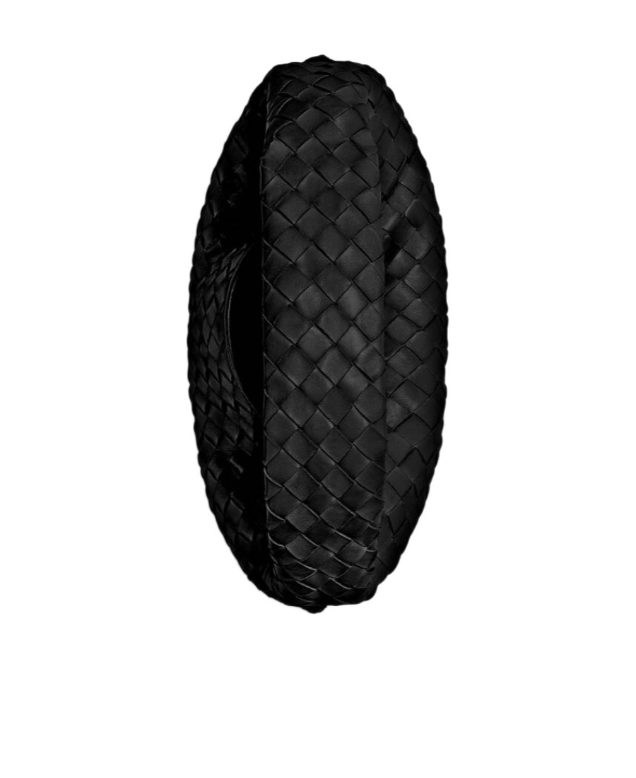 Shop Bottega Veneta Small Hop Leather Tote Bag In Black