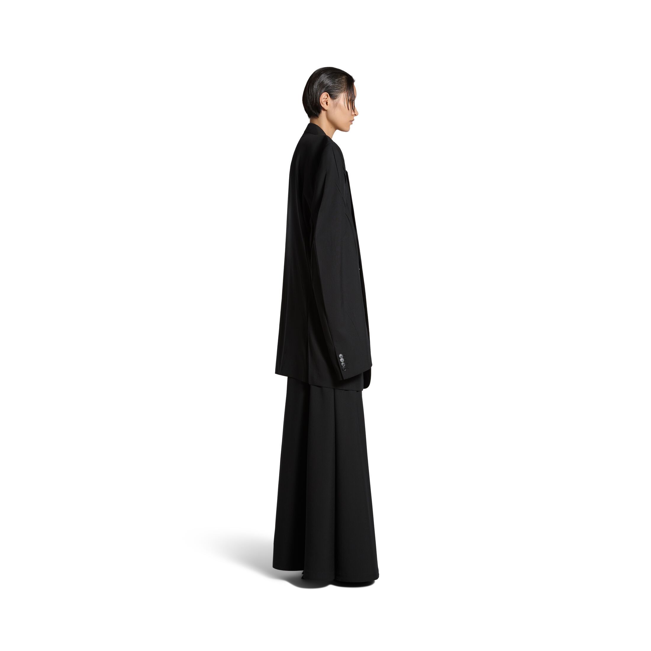 Balenciaga Voluminous-shoulder Blazer In Black