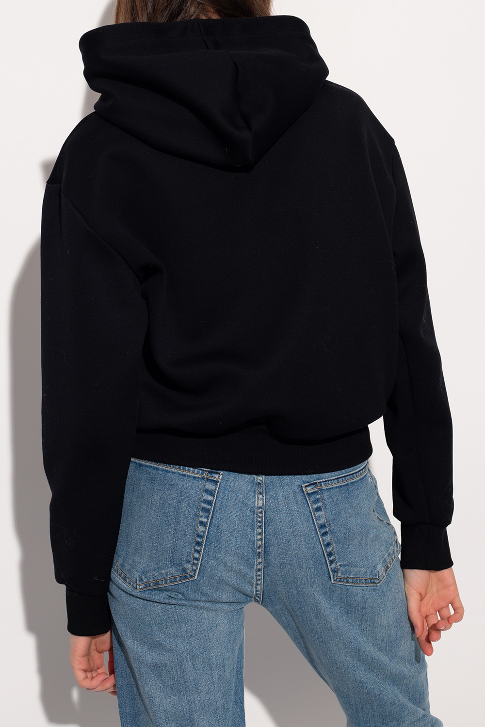 Versace Logo-print Hoodie In Black