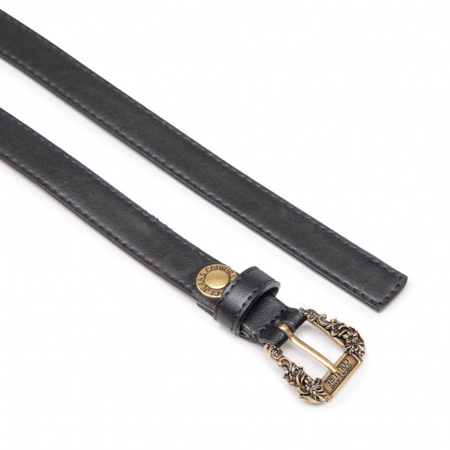 Versace Jeans Logo Buckle Belt In Black