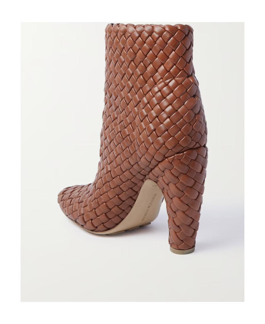 Bottega Veneta Mini Lido Intrecciato Leather Ankle Boots In Brown