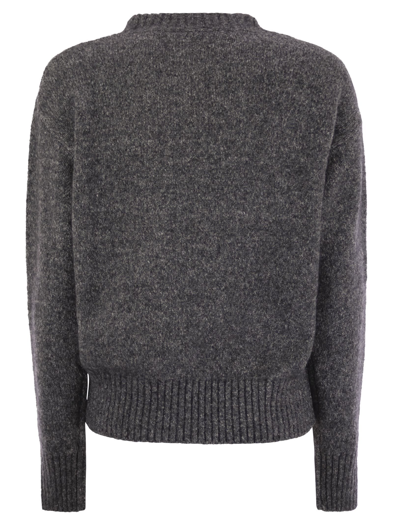 Weekend Max Mara V-neck Long-sleeved Sweater In Black