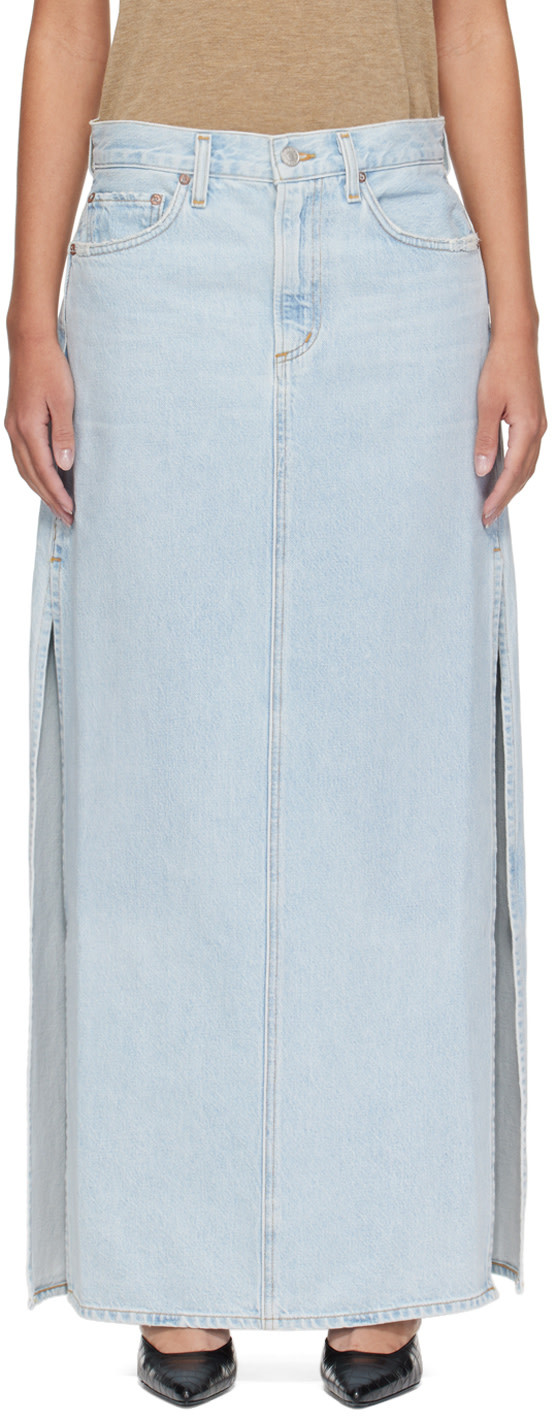 Shop Agolde Astrid Denim Maxi Skirt