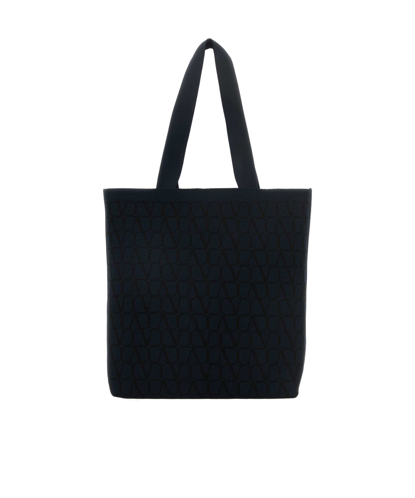 Valentino Garavani Man Toile Iconographe Shopping Bag In Black