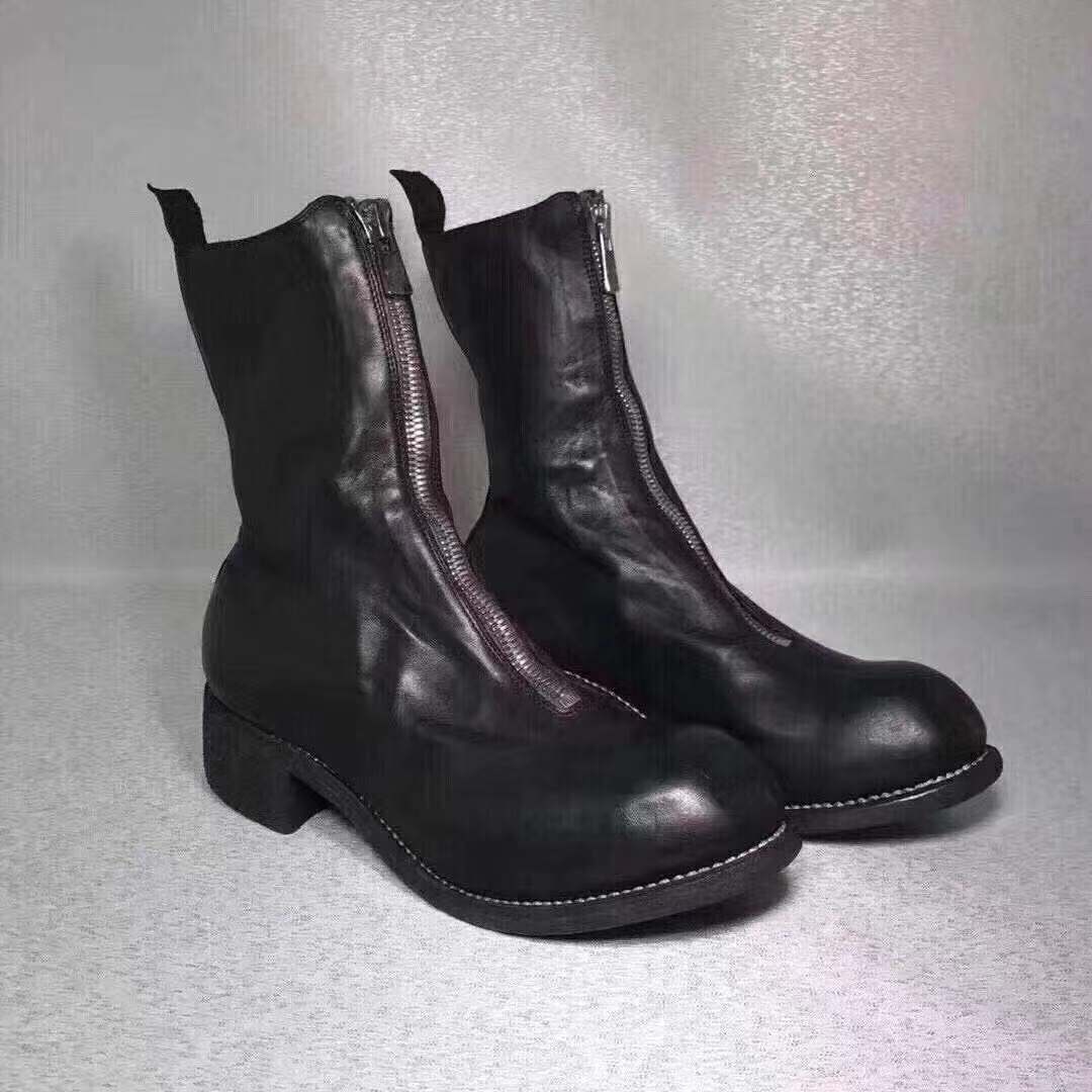 Guidi Black Horse And Calf Leather Boots With Side Zip Women In Black