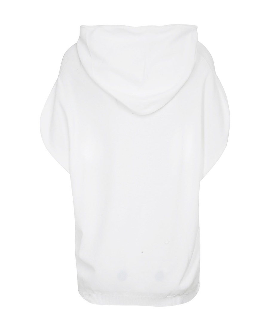 Shop Fabiana Filippi Sleeveless Drawstring Hoodie In White