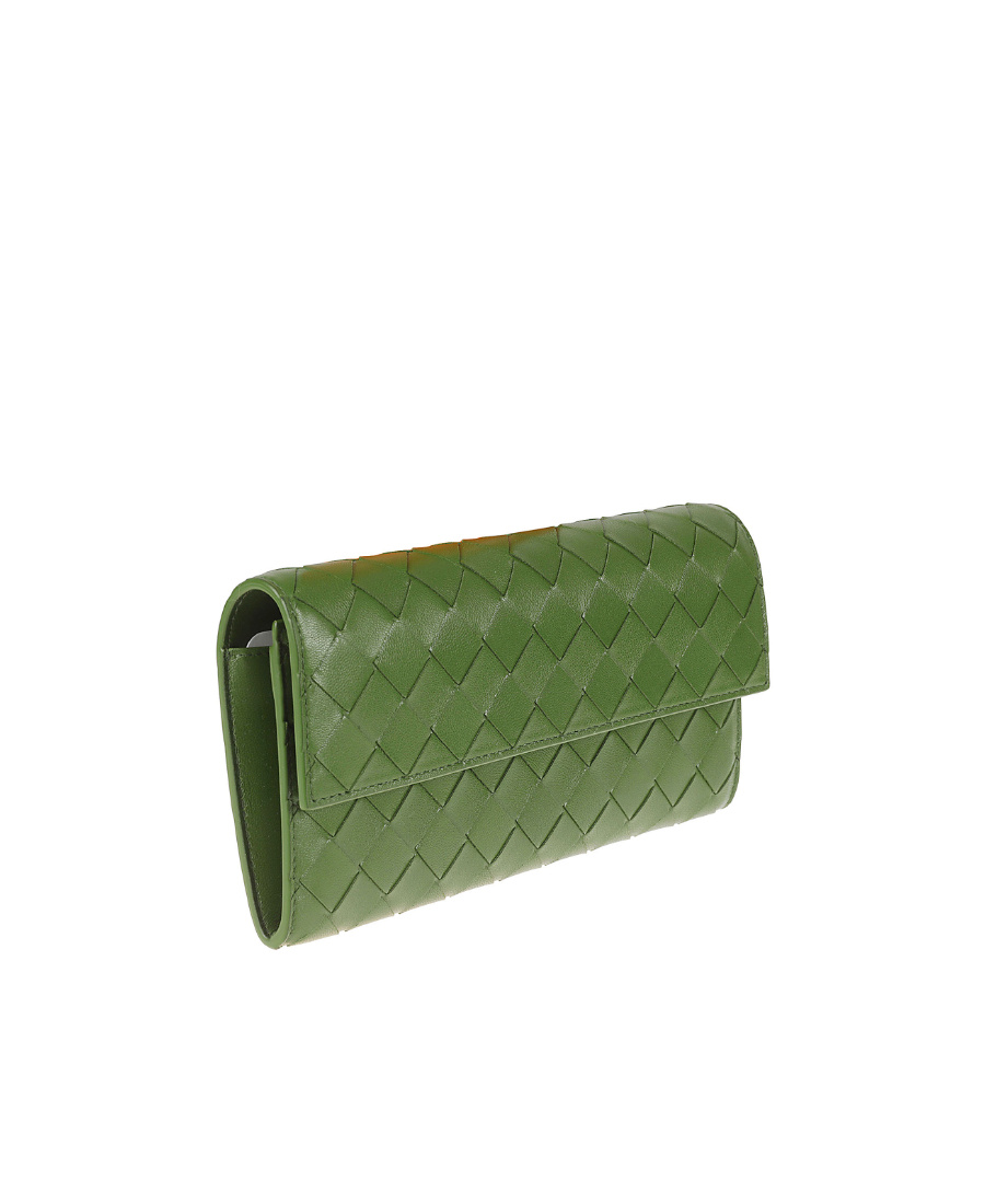 Bottega Veneta Logo Wallet In Green