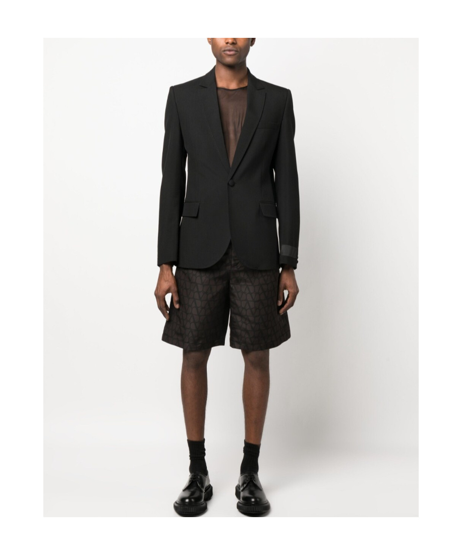 Valentino Iconographic Print Bermuda Shorts In Black