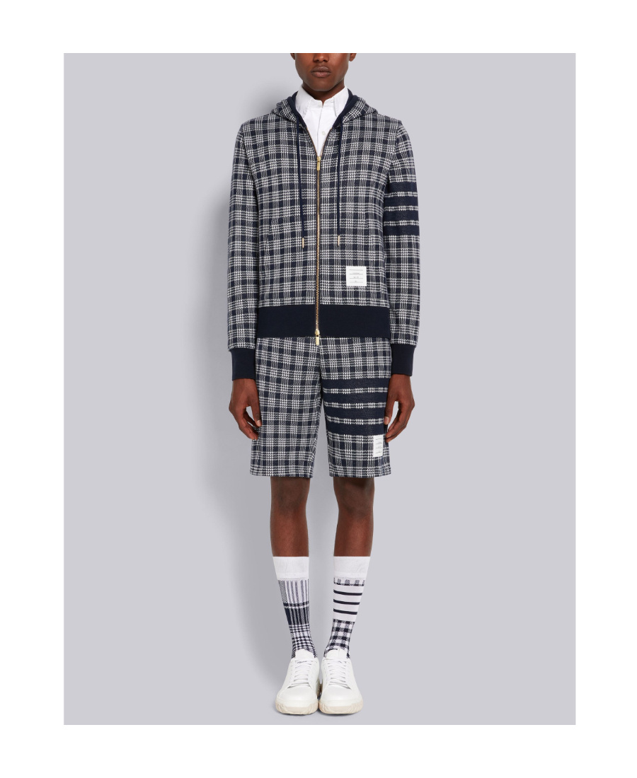 Thom Browne 4-bar Micro Check Track Shorts In Multicolor