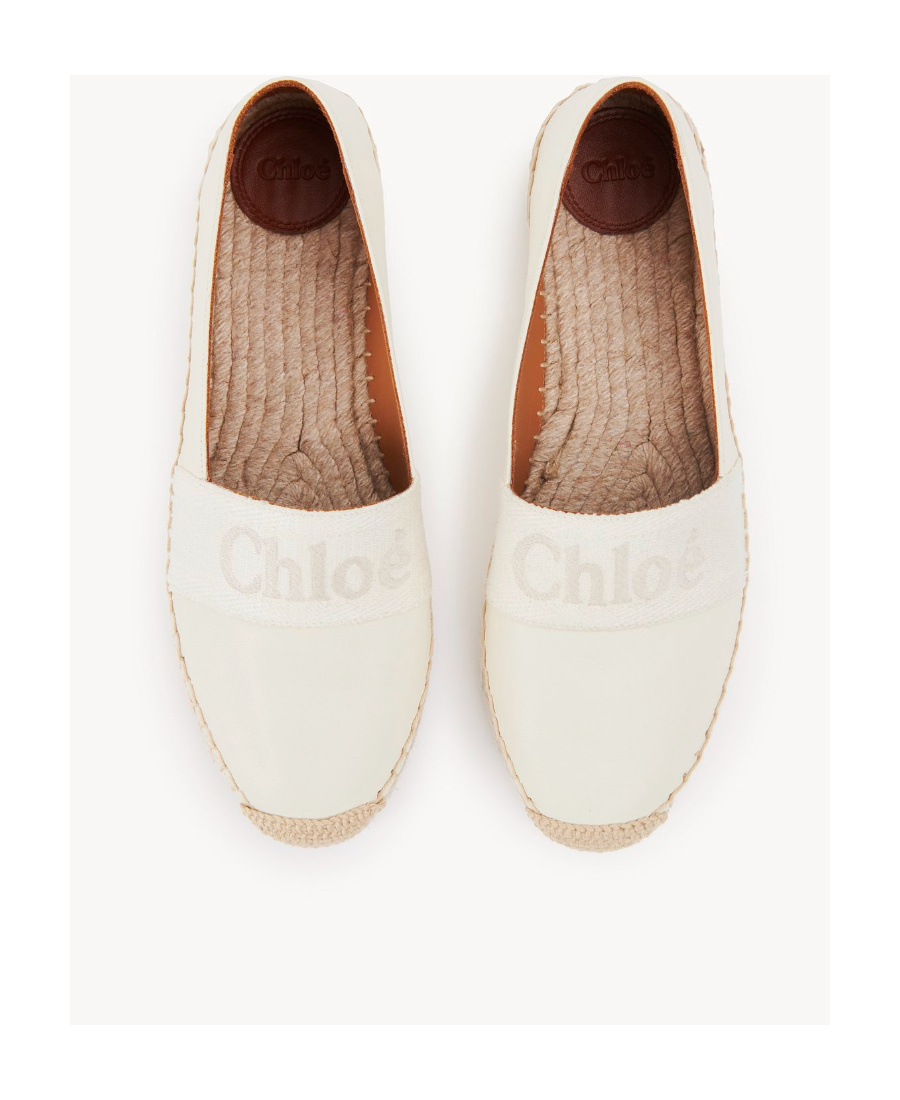 Chloé Piia Logo-embroidered Espadrilles In White