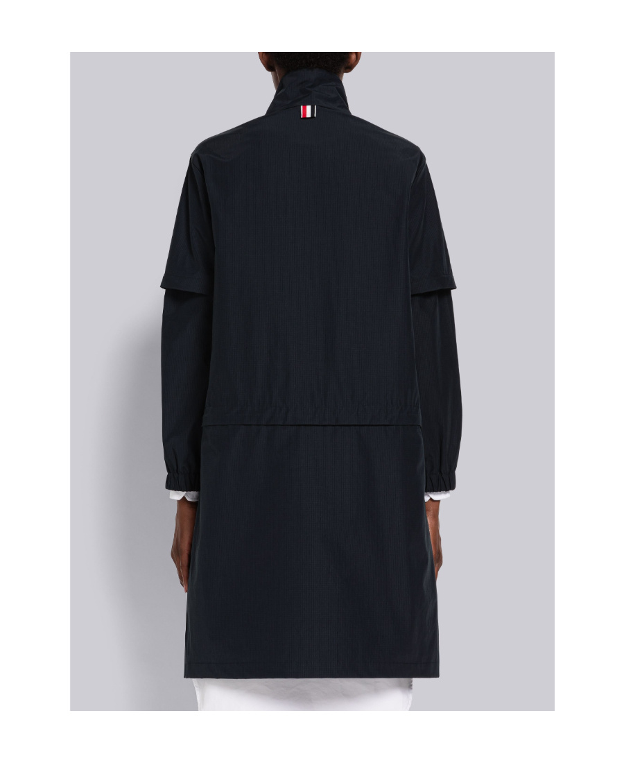 Thom Browne Tear-resistant 2-in-1 Zippered Casual Jacket In Navy Blue