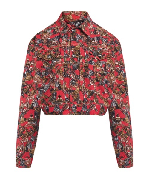 Vivienne Westwood Marlene Orb Logo-print Jacket In Brown