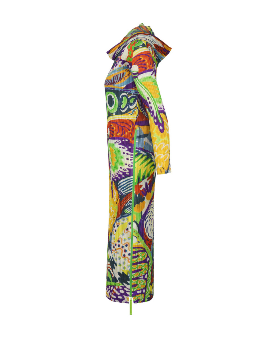 Shop Issey Miyake Snowrunner Plissé Midi Dress In Multicolor