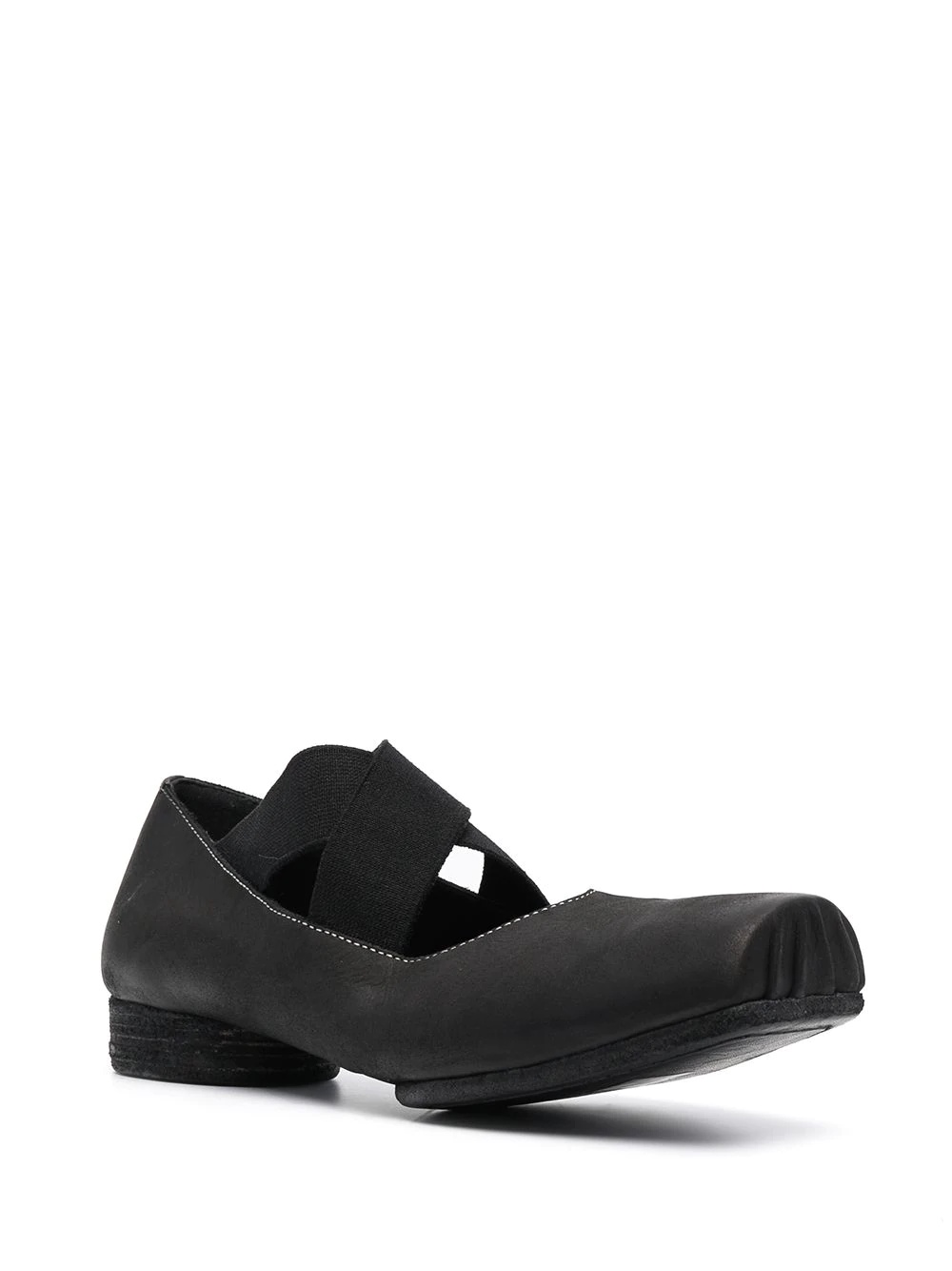 Uma Wang Cross-strap Ballerinas In Black