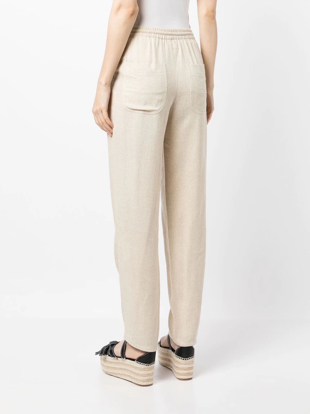 Isabel Marant Étoile Mid-rise Drawstring Tapered Trousers In Neutral