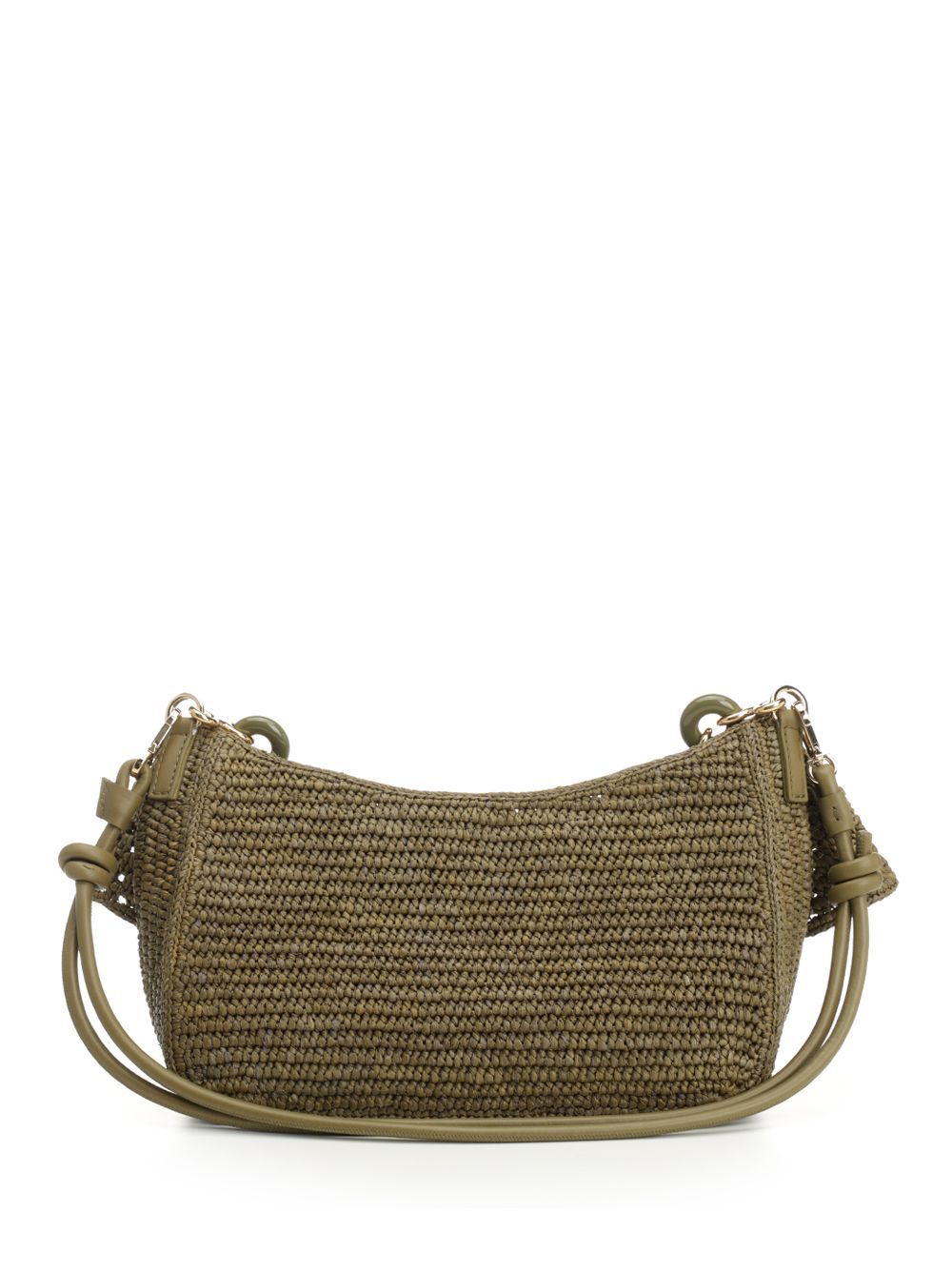 LOEWE MEDIUM OLA SHOULDER BAG IN RAFFIA AND CALFSKIN