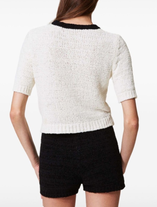 Twinset Oval T Button Cropped Jumper