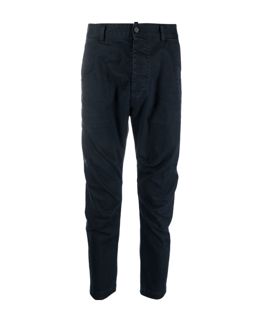 Dsquared2 Blue Medium Waist Trousers In Black