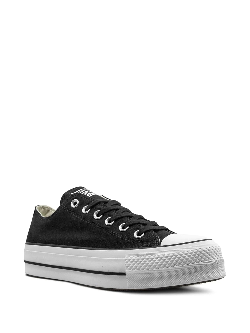 Converse Chuck Taylor All Star Platform Canvas Sneaker Black/white In Black