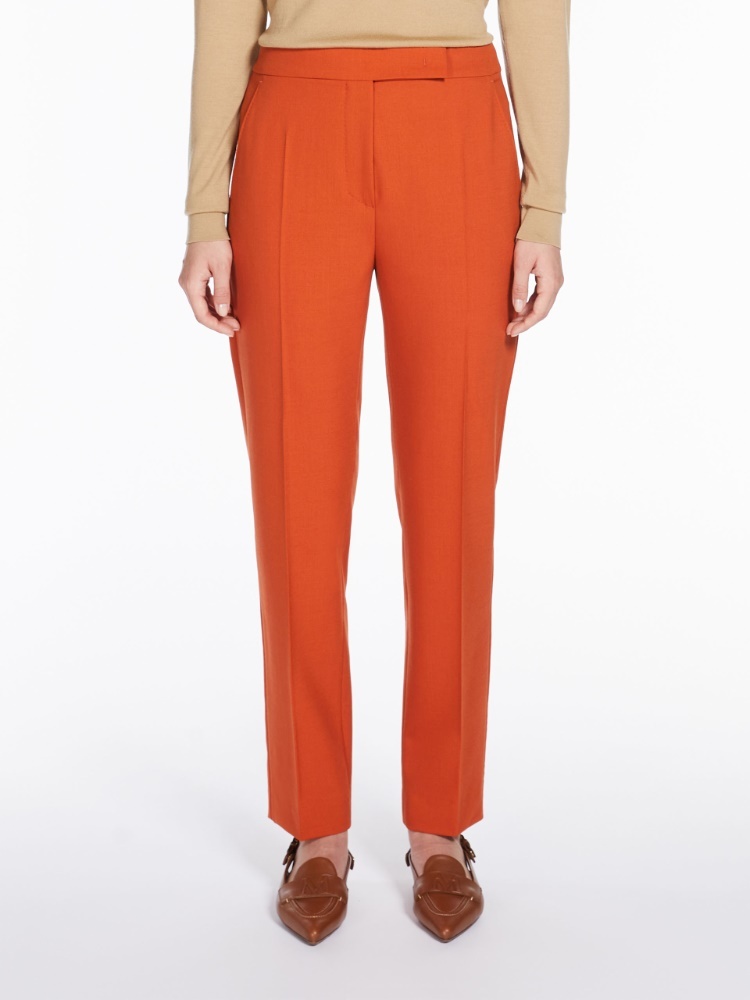 Max Mara Straight Casual Pants In Orange