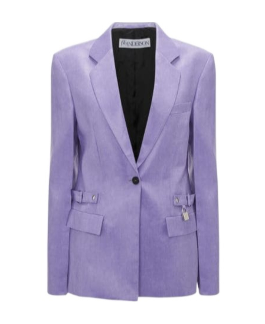 Jw Anderson Notched-lapels Button-fastening Blazer In Purple